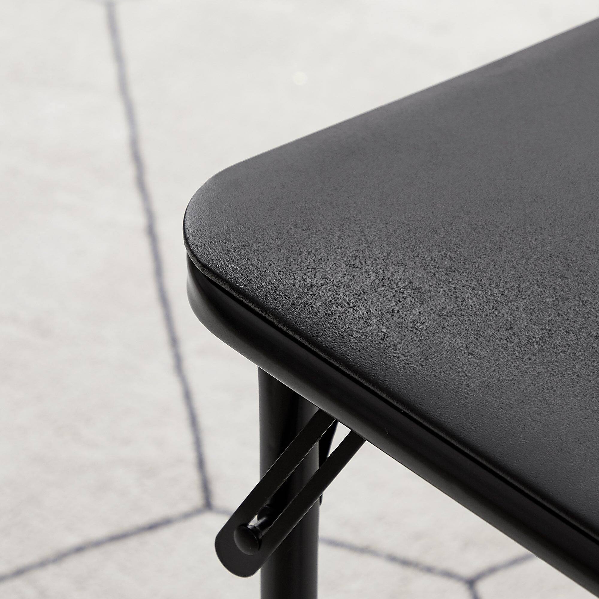 Left. Vecelo - Kids Folding Table and Chairs Set of 3- Toddler Activity Center , Play & Learning, Indoor Outdoor Use - Black.