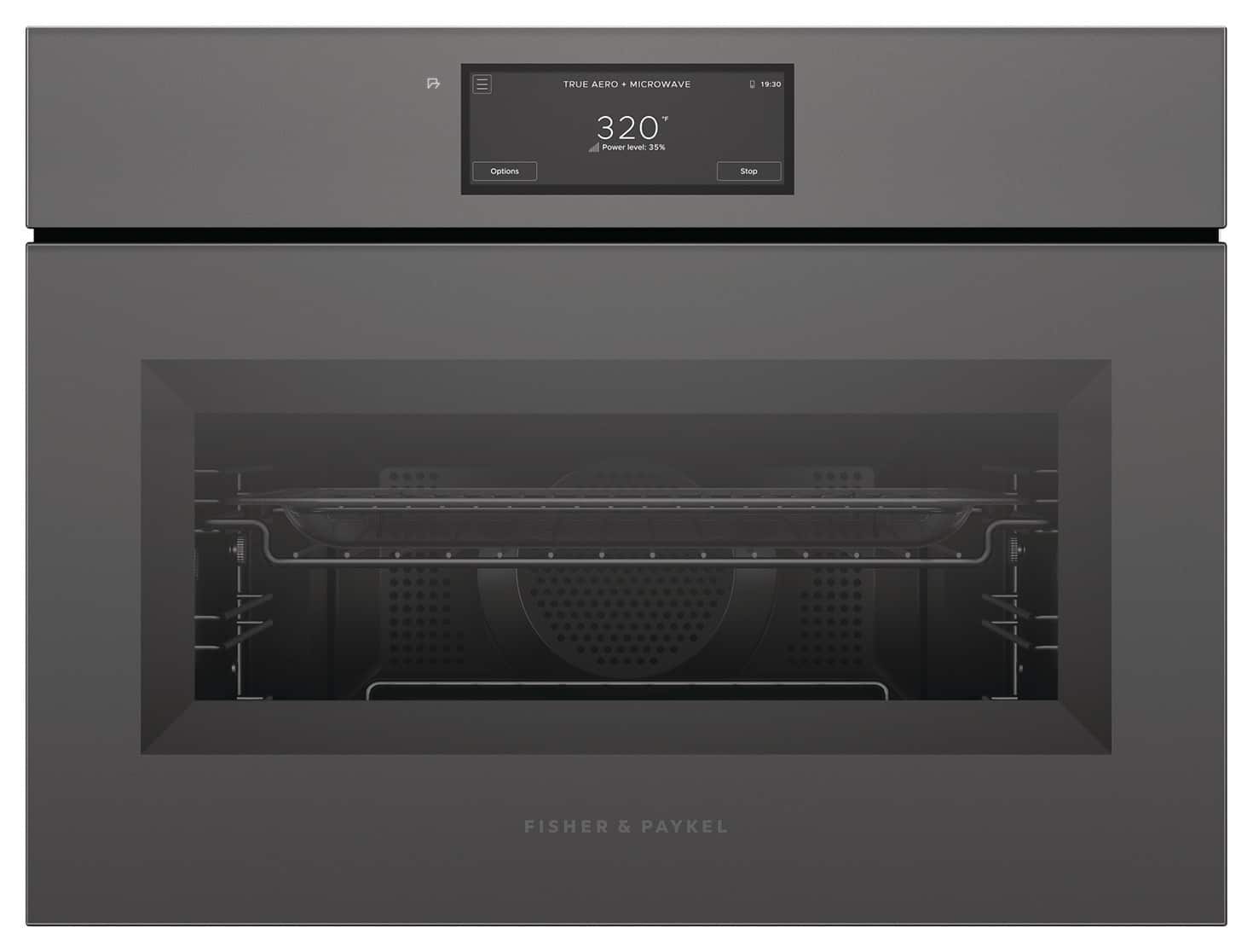 "Fisher & Paykel - 24"" 1.7 cu ft Built-in Convection Speed, 6.8"" Touchscreen - Compact - Handleless - Minimal Grey - Gray" price history on PriceWatchPro