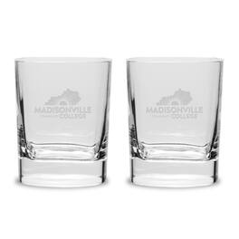 Jardine - Madisonville Community College 2-Piece 11.75oz. Luigi Bormioli Square Round Double Old Fashion Set - Multicolor