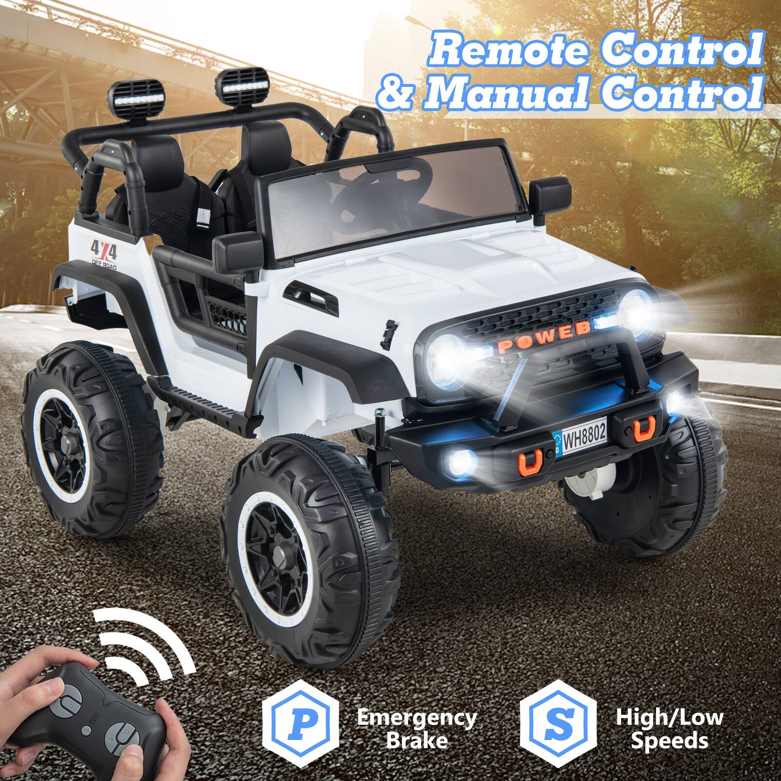 Remote Control & Manual Control

Emergency Brake

High/Low Speeds