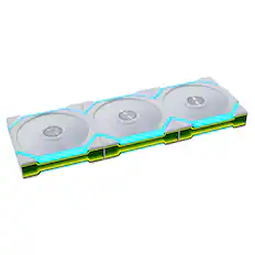 Front. Lian Li - UNI FAN SL Flex 120mm Reverse Blade ARGB Fan, 3 Pack, Controller Included - White (12RSL1F3W) - White.