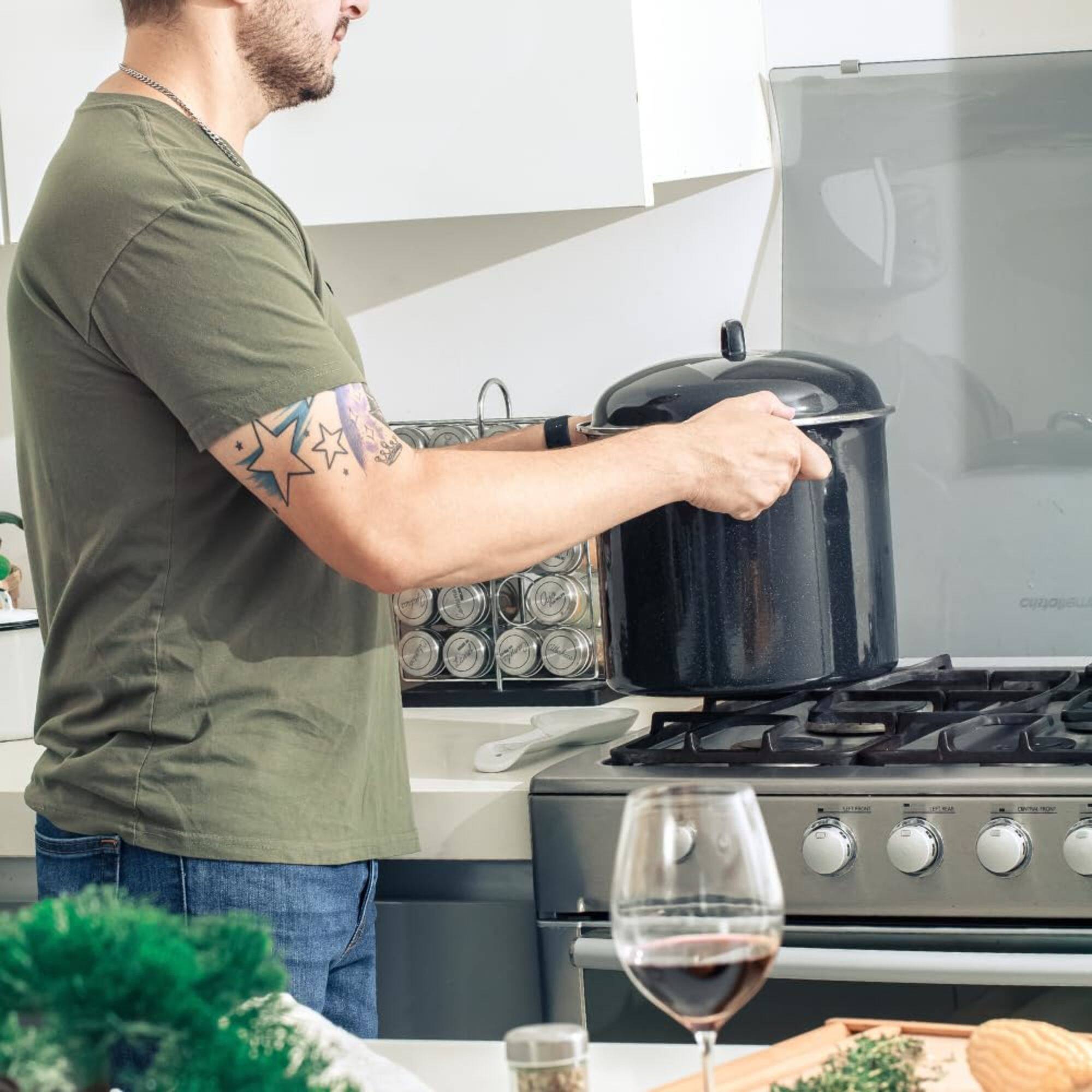 Alt View 2. Granite Ware - Granite Ware Heavy Guage Stock Pot, 15 Qt - Speckled Black - Speckled Black.
