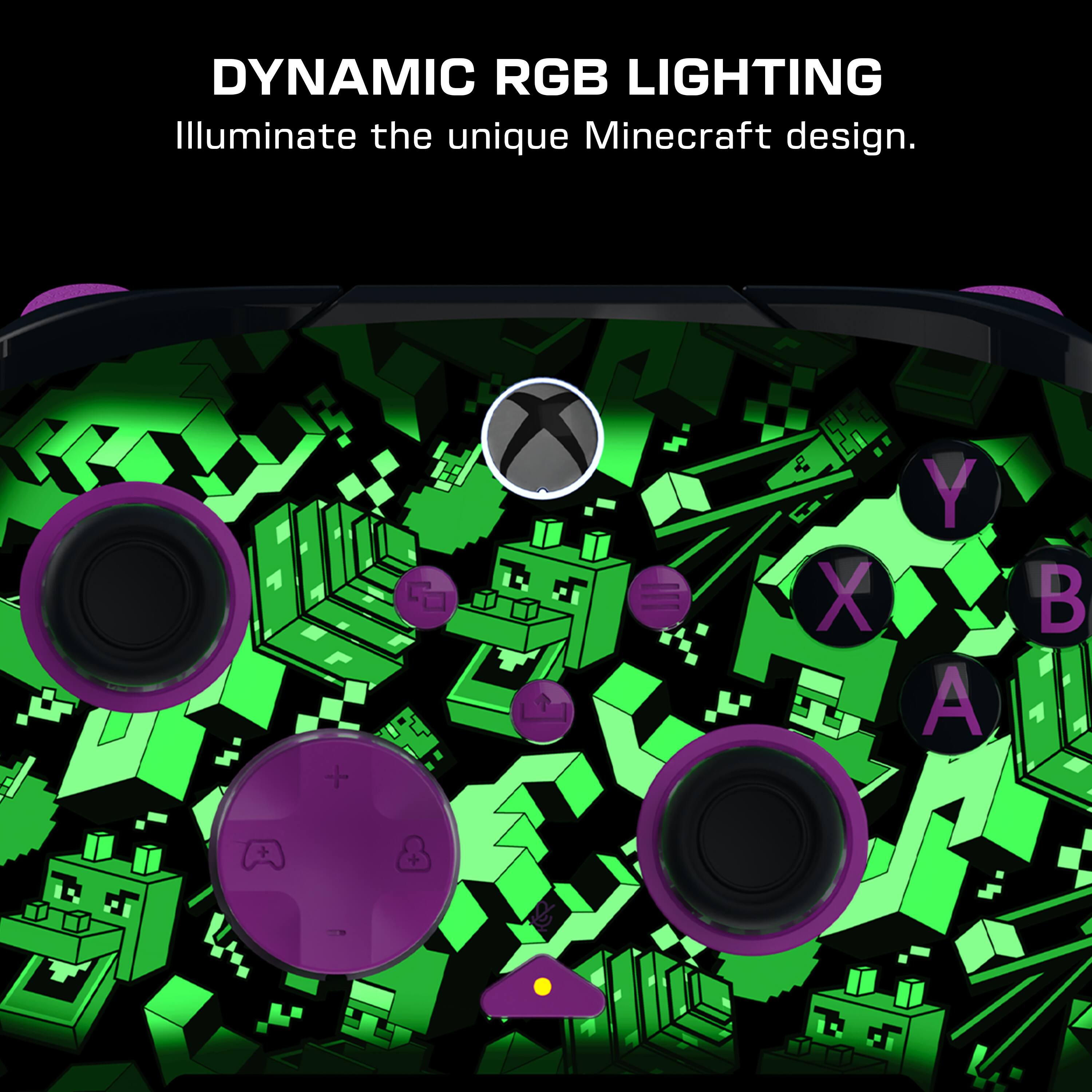 DYNAMIC RGB LIGHTING  
Illuminate the unique Minecraft design.