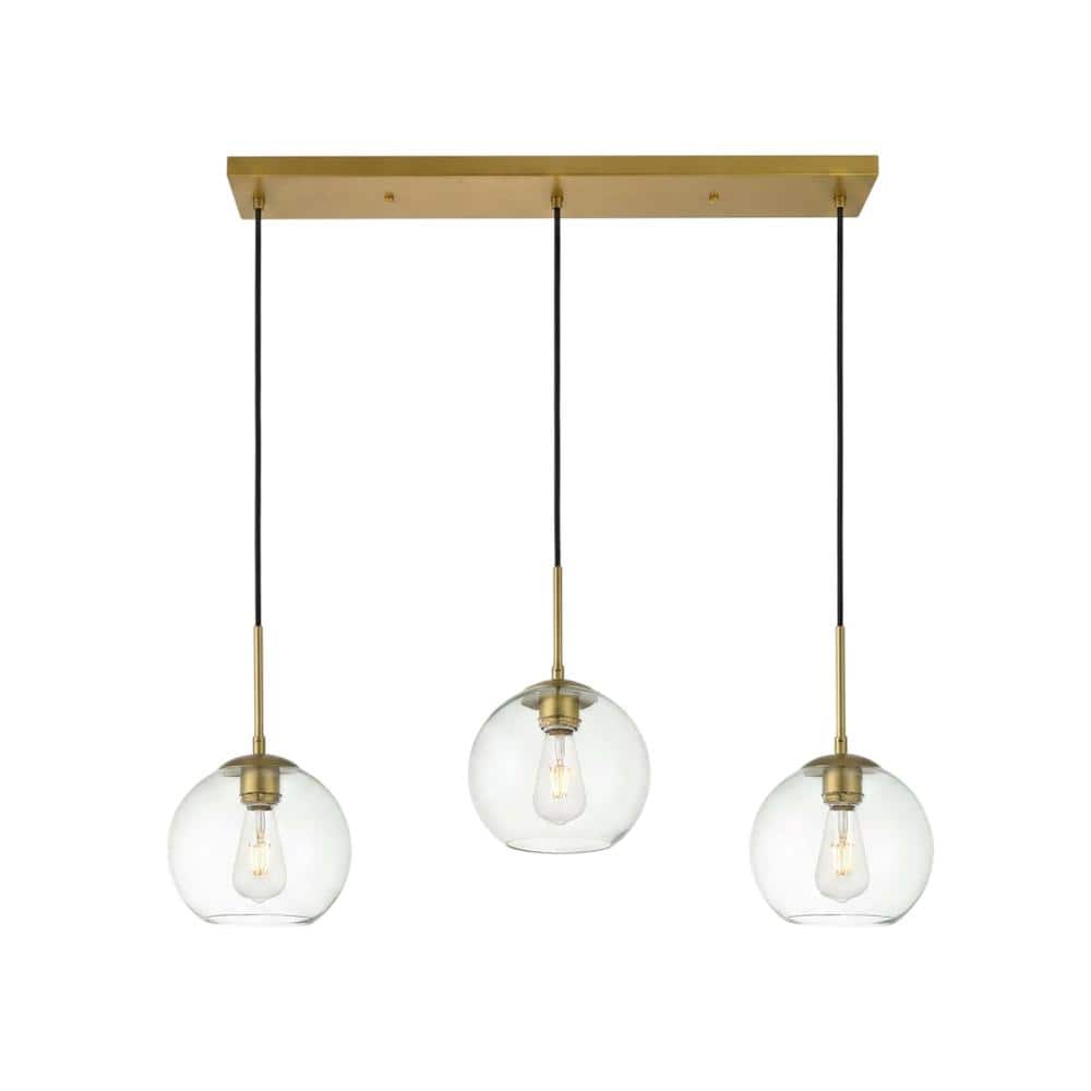 Living District - Baxter 3 Lights Brass Pendant With Clear Glass - Brass And Clear price history on PriceWatchPro