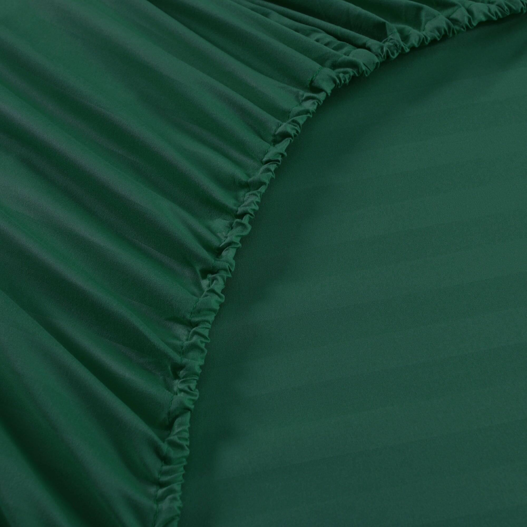Back. MarCielo - Marcielo 4-Pieces Soft Striped Bed Sheets with 18 inches Deep Pocket - Green.