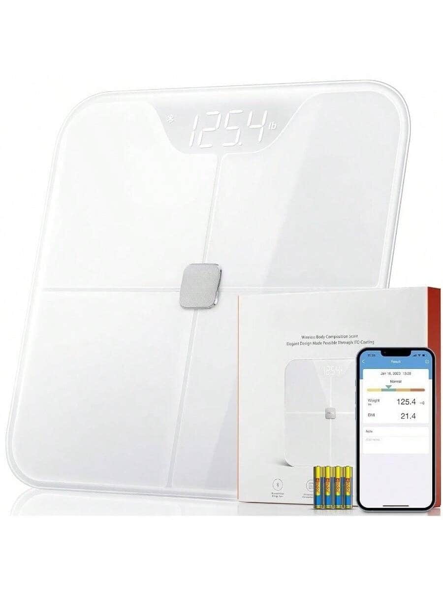 The Best Inks - Scale Body Weight, Digital Bathroom Scale Body Fat and Muscle, Body Composition Monitor Analyzer BMI - White