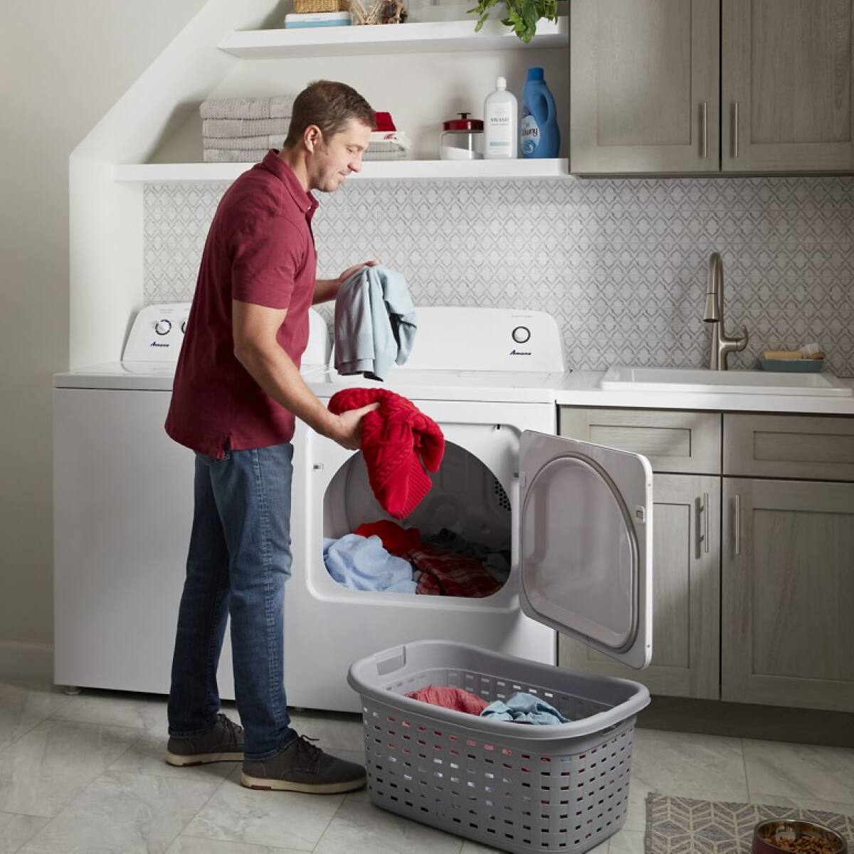 Alt View 7. Amana - Amana - 6.5 Cu. Ft. Electric Dryer with Automatic Dryness Control - White - White.