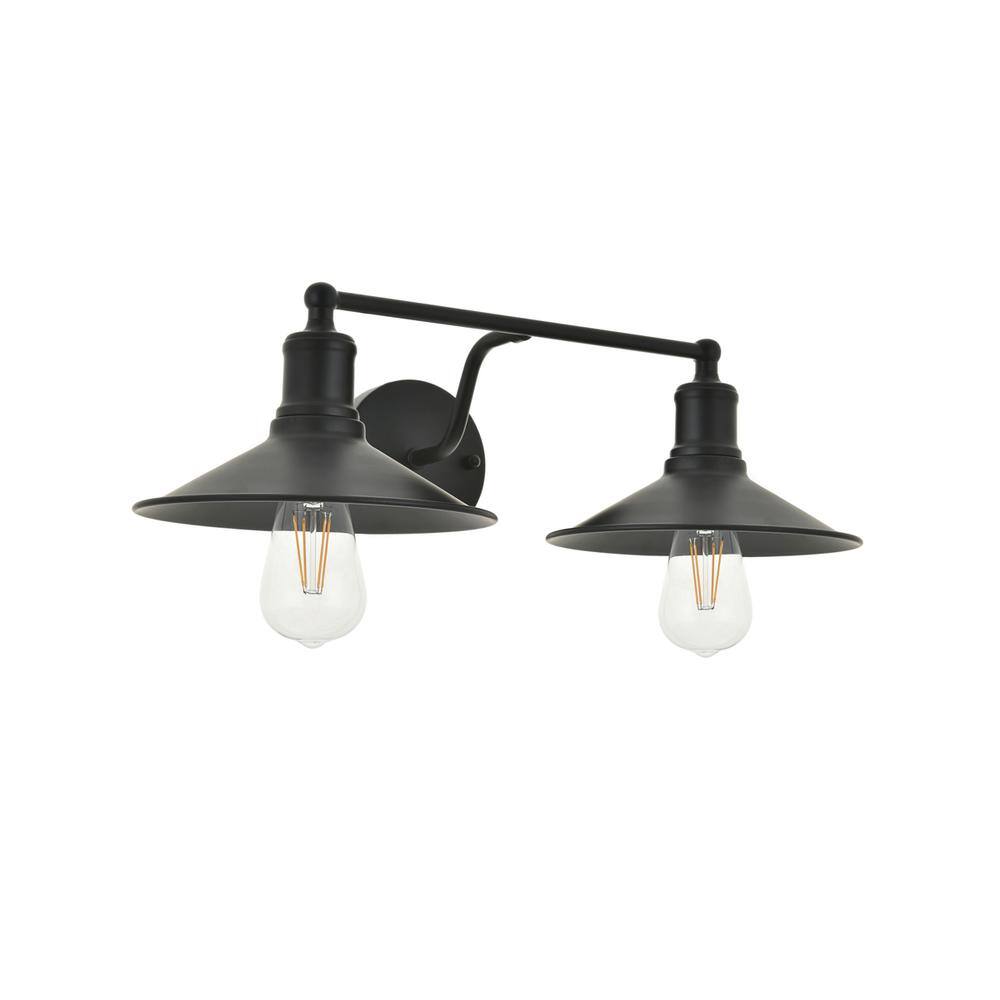 Alt View 1. Living District - Etude 2 light black Wall Sconce - Black.
