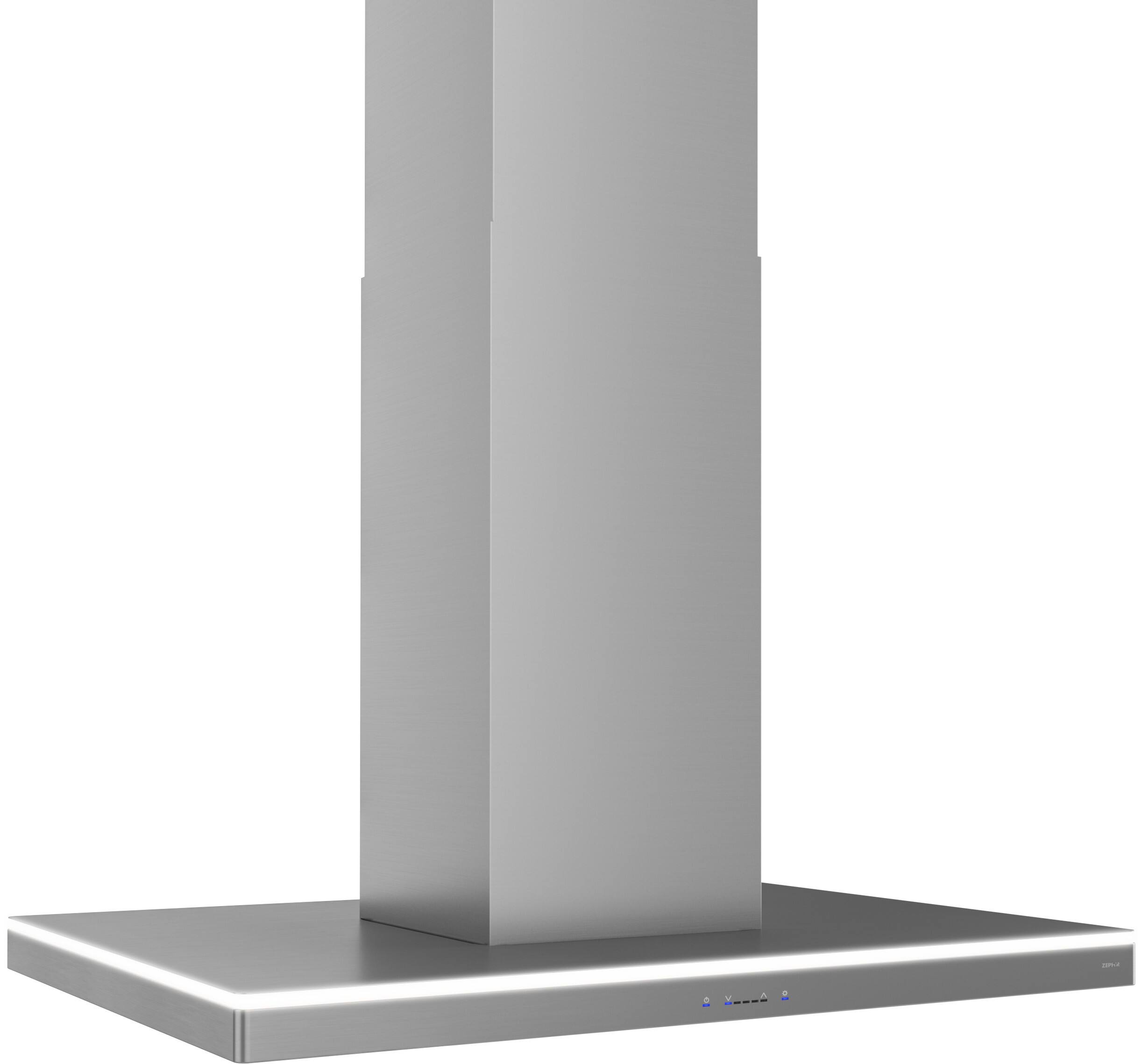 Left. Zephyr - Luce 42 in. 600 CFM Island Mount Range Hood with LED Light - Stainless Steel.