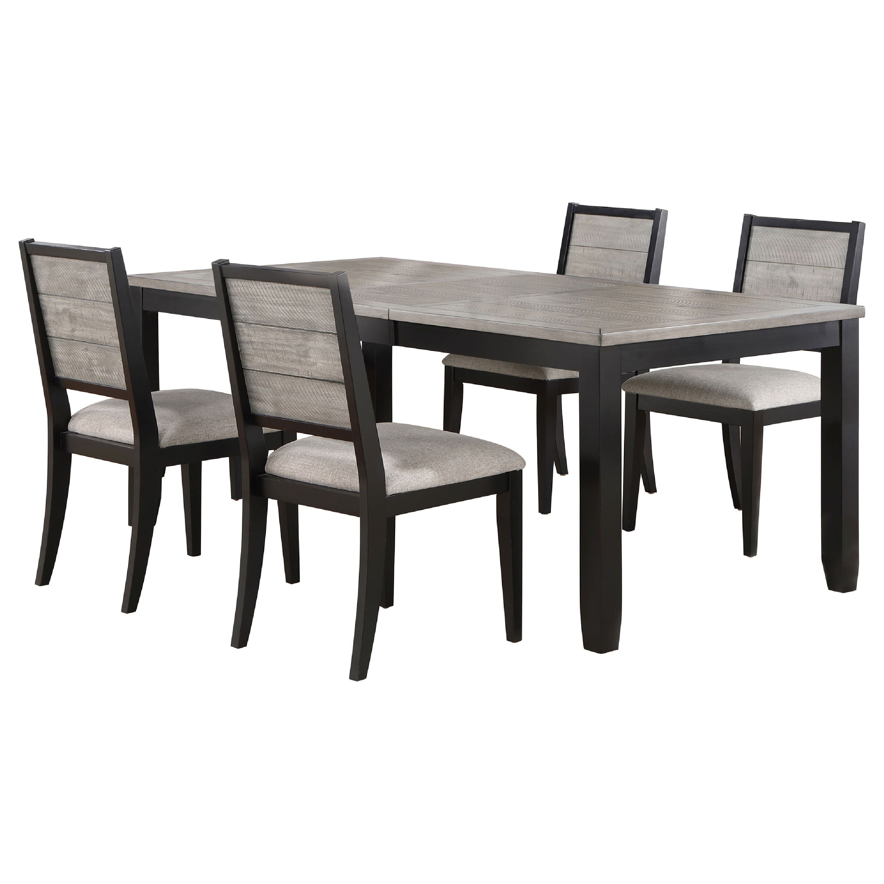 Manhattan Lane - Elina 5pc Extendable Dining Table with 4 Chairs, Farmhouse - Gray, Black price history on PriceWatchPro