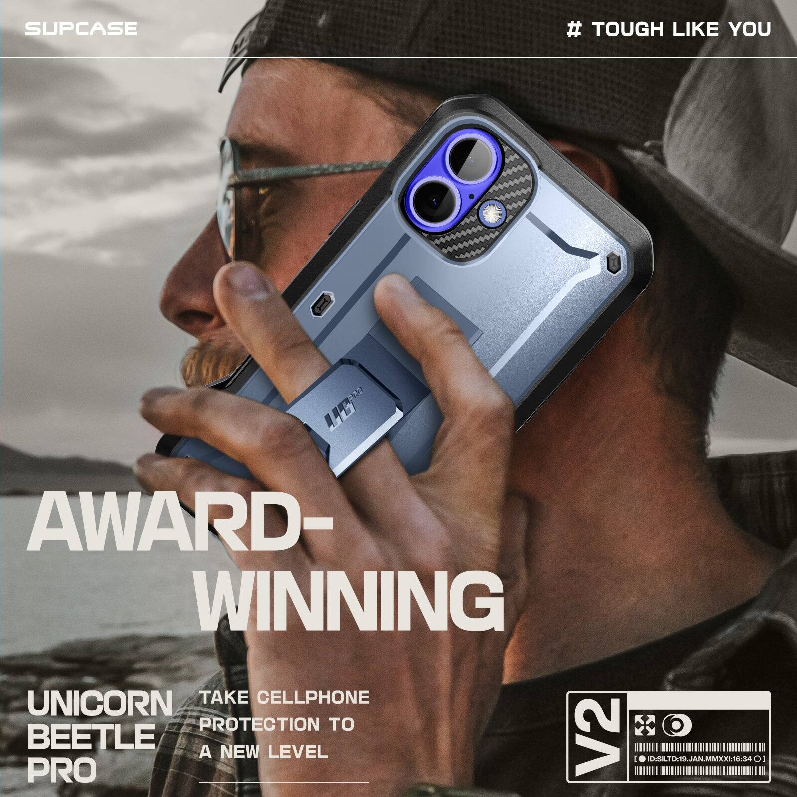 SUPCASE  
# TOUGH LIKE YOU  

AWARD-WINNING  

UNICORN BEETLE PRO  

TAKE CELLPHONE PROTECTION TO A NEW LEVEL  

V2  

ID:SILTD:9_JAN_MMXXE16:34 O1 PRO II DHIN