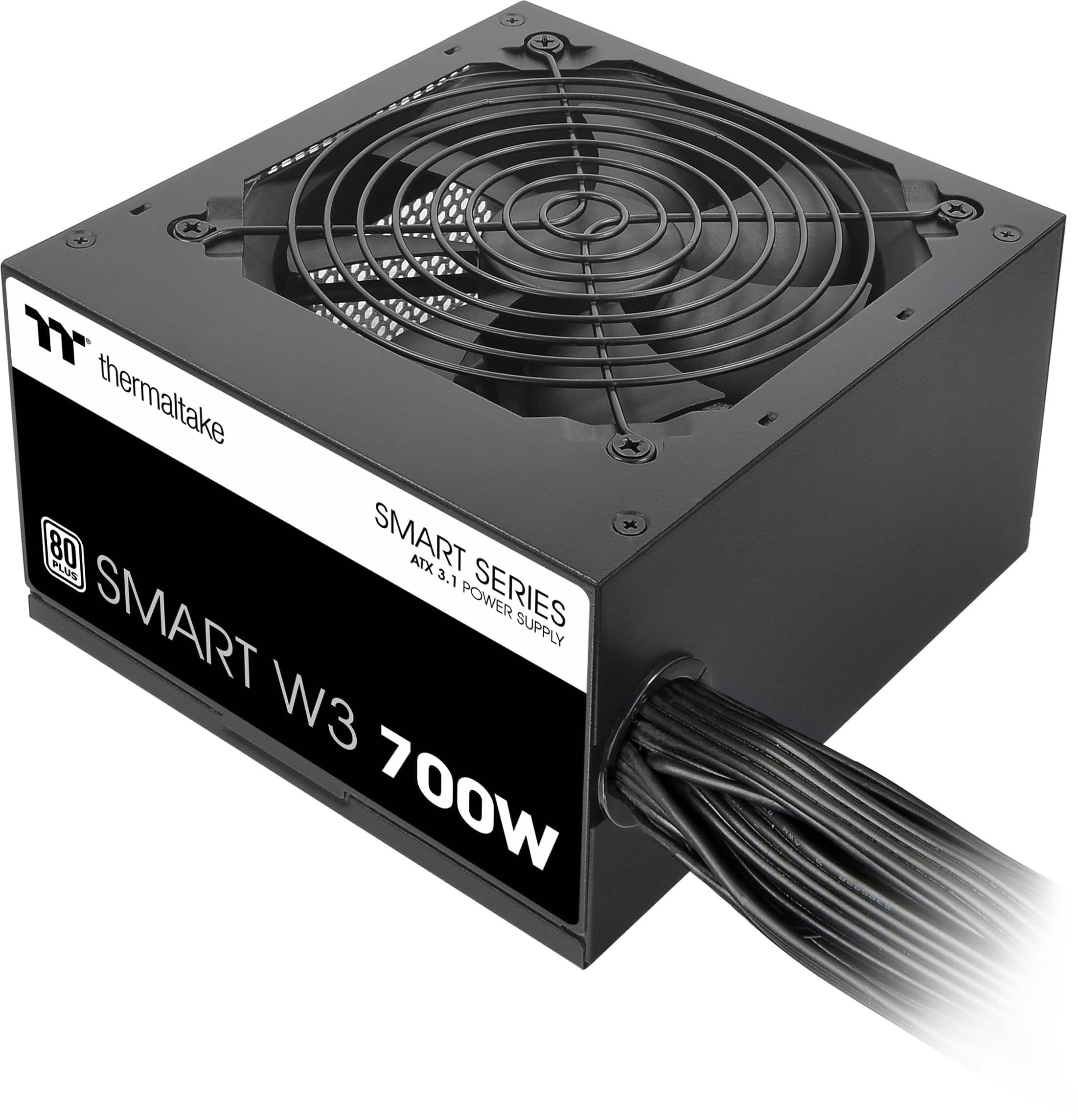 Thermaltake - Smart W3 700W 80Plus Certified ATX v3.1 Spec Power Supply - Black - Front_Zoom