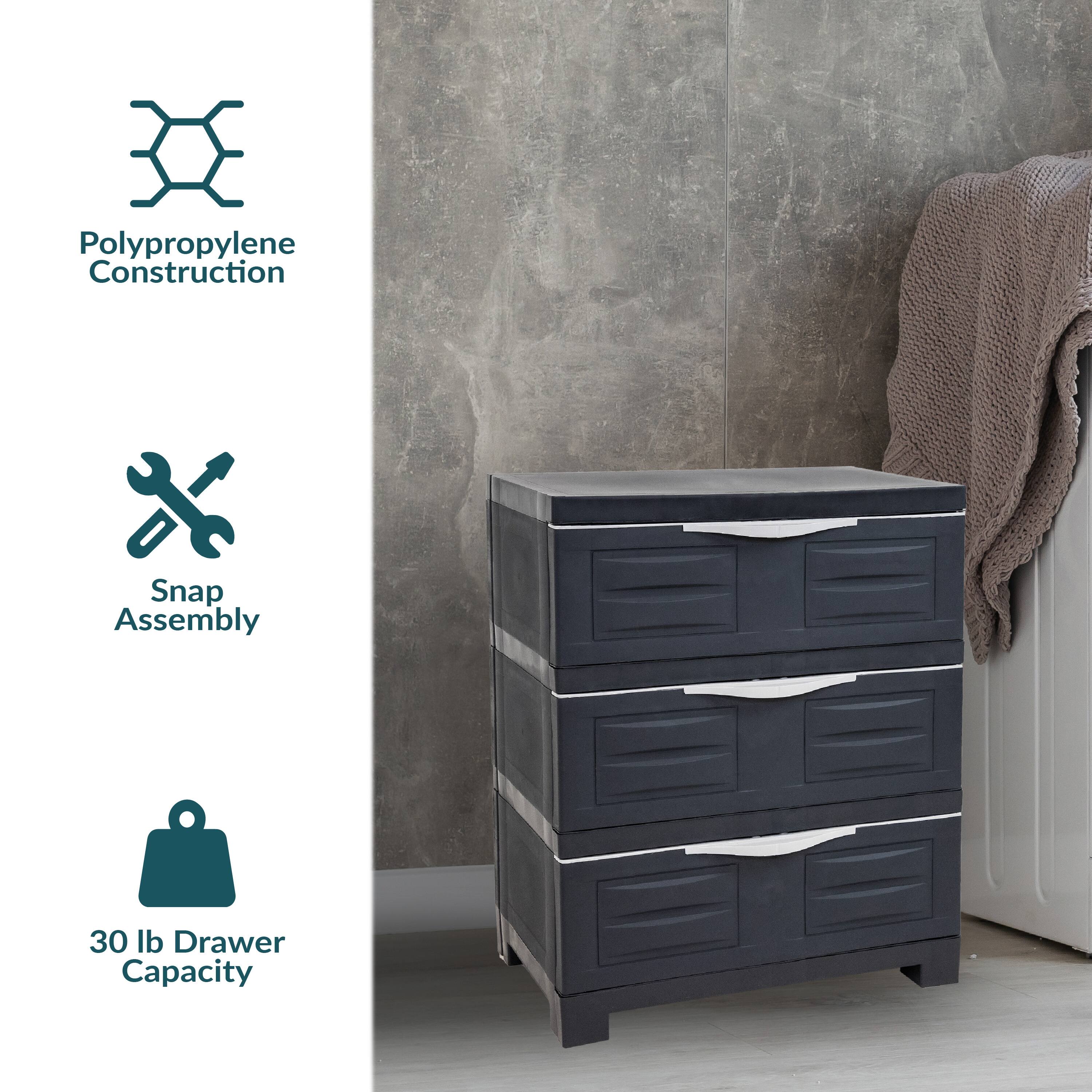 Polypropylene Construction  
Snap Assembly  
30 lb Drawer Capacity