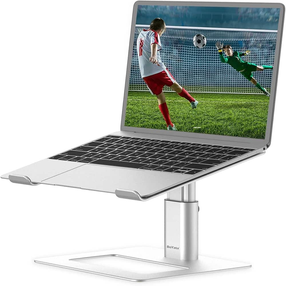 ACJPR - Aluminum Laptop Stand, Height Adjustable Riser, Ergonomic, 11–17" Laptops - Silver