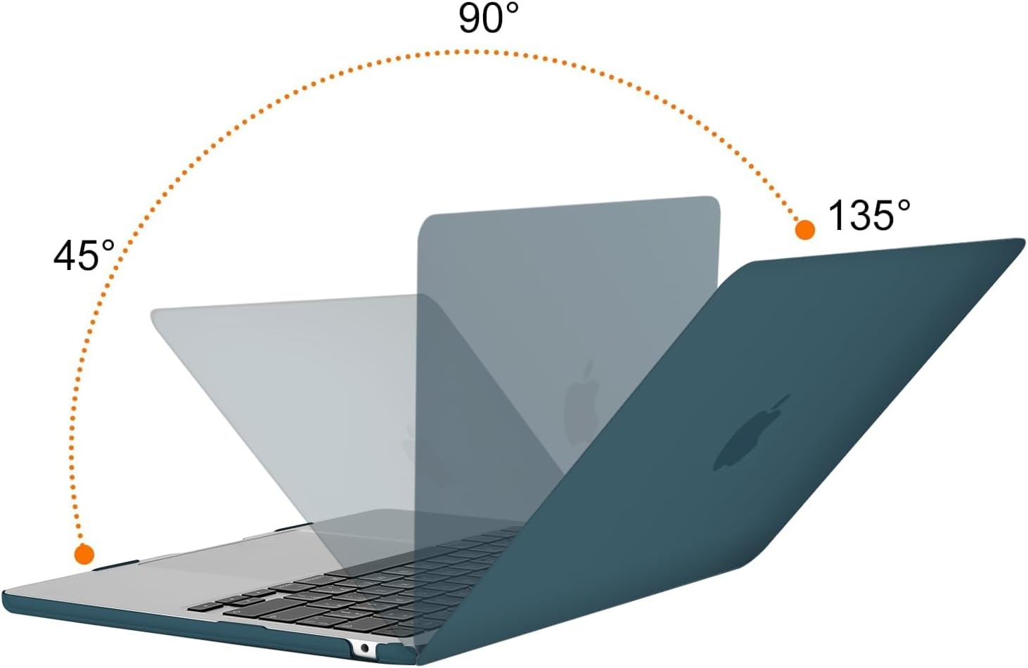 Back. mosiso - Laptop Case for MacBook Air 13 inch Case M5 A3449 M4 A3240 M3 A3113 M2 A2681 2022-2026 - Teal Green.