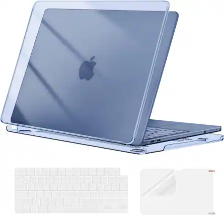 Front. mosiso - For MacBook Neo Case 13 inch 2026 Release A3404 with A18 Pro Chip, Protective Hard Shell&Keyboard Cover&Screen Protector - Crystal Indigo.
