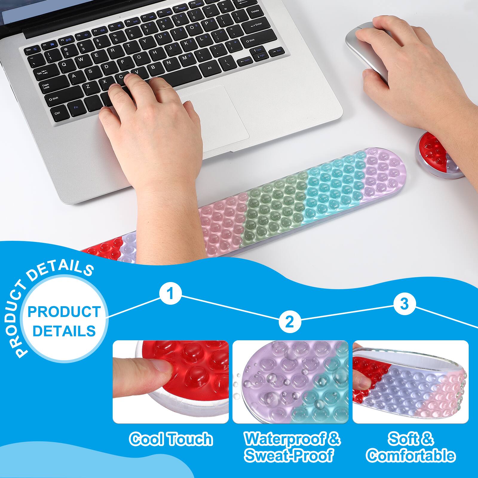 - PRODUCT DETAILS
- 1 Cool Touch
- 2 Waterproof & Sweat-Proof
- 3 Soft & Comfortable