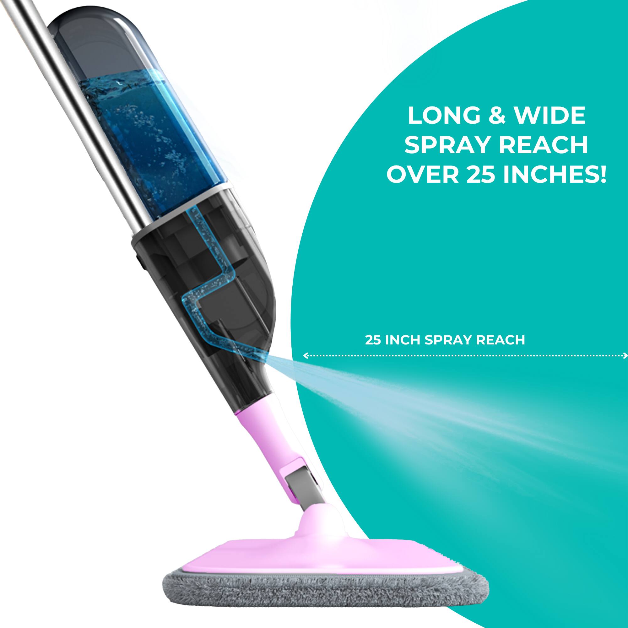 LONG & WIDE SPRAY REACH OVER 25 INCHES!

25 INCH SPRAY REACH