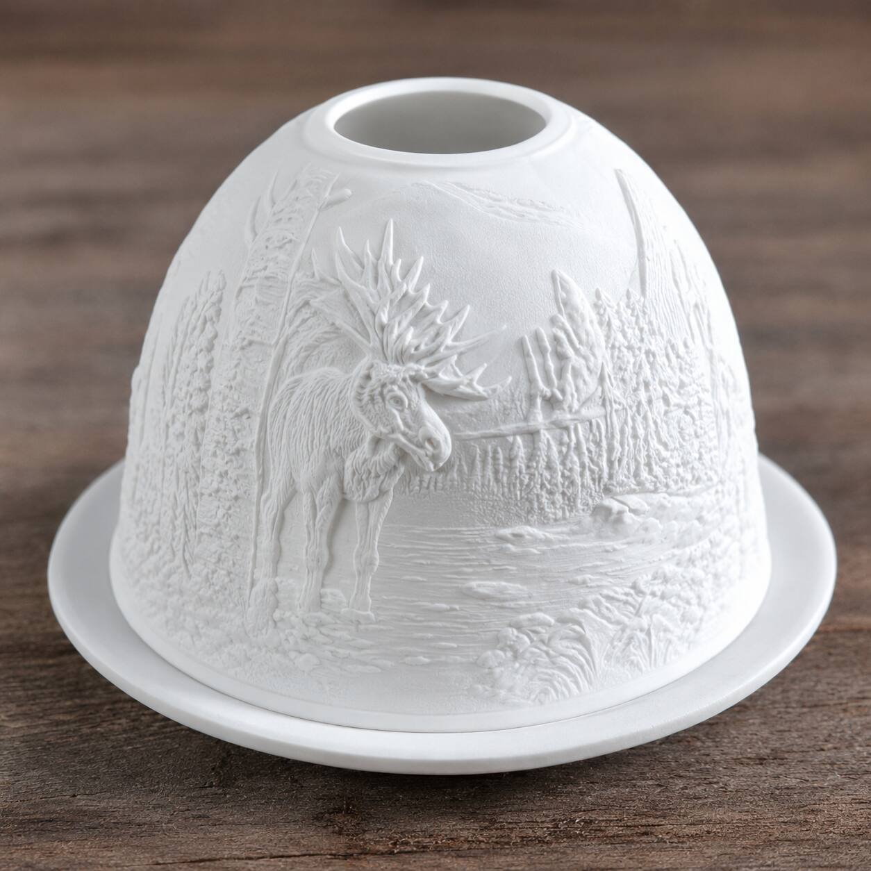 Left. Jiallo - Porcelain Moose T-Lite 5"x3.