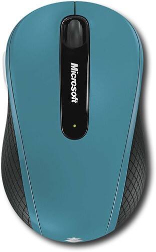 Front Standard. Microsoft - Wireless Mobile Mouse 4000 - Teal Blue.
