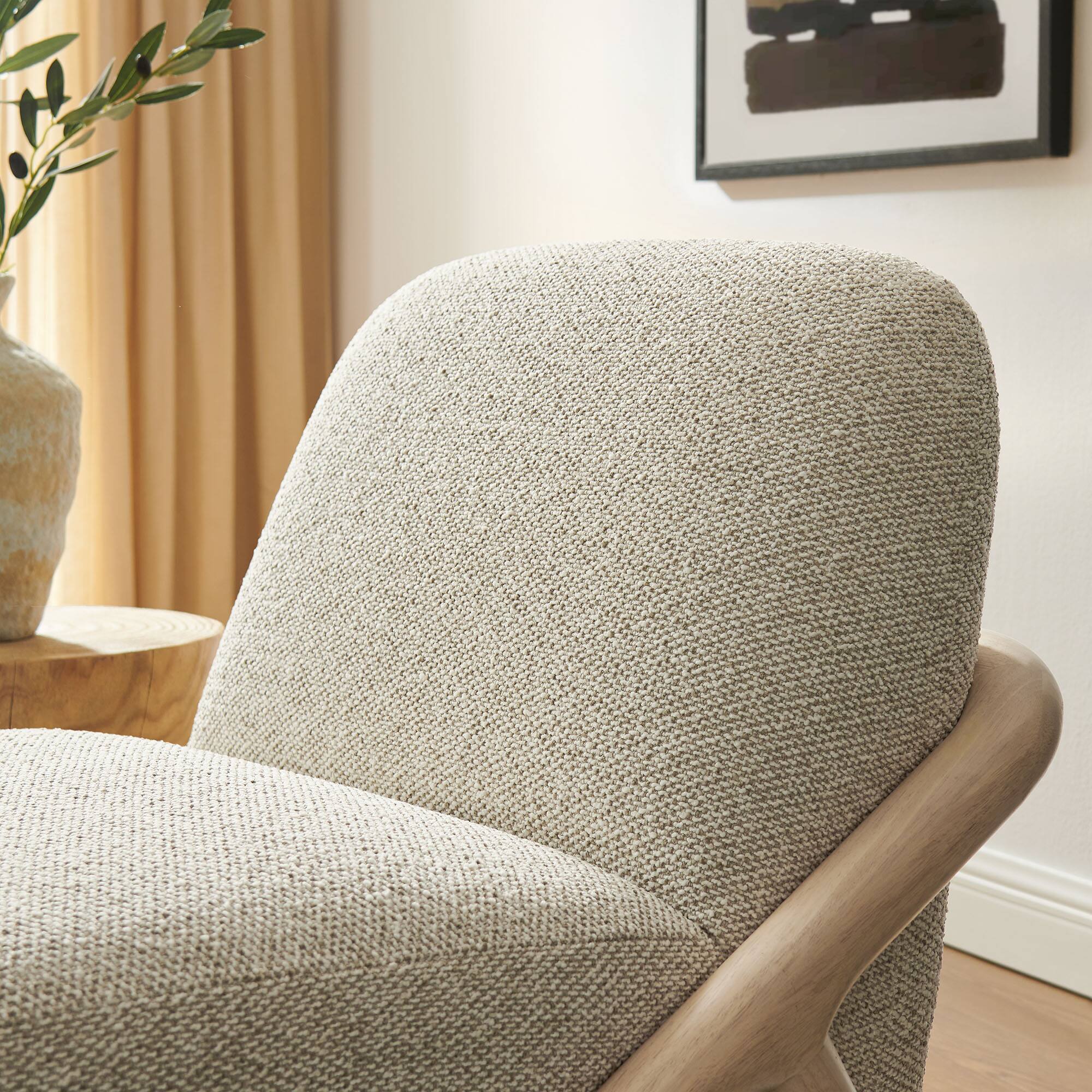 Alt View 1. Modway - Vander Textured Fabric Accent Chair by Modway - Oak Marble.