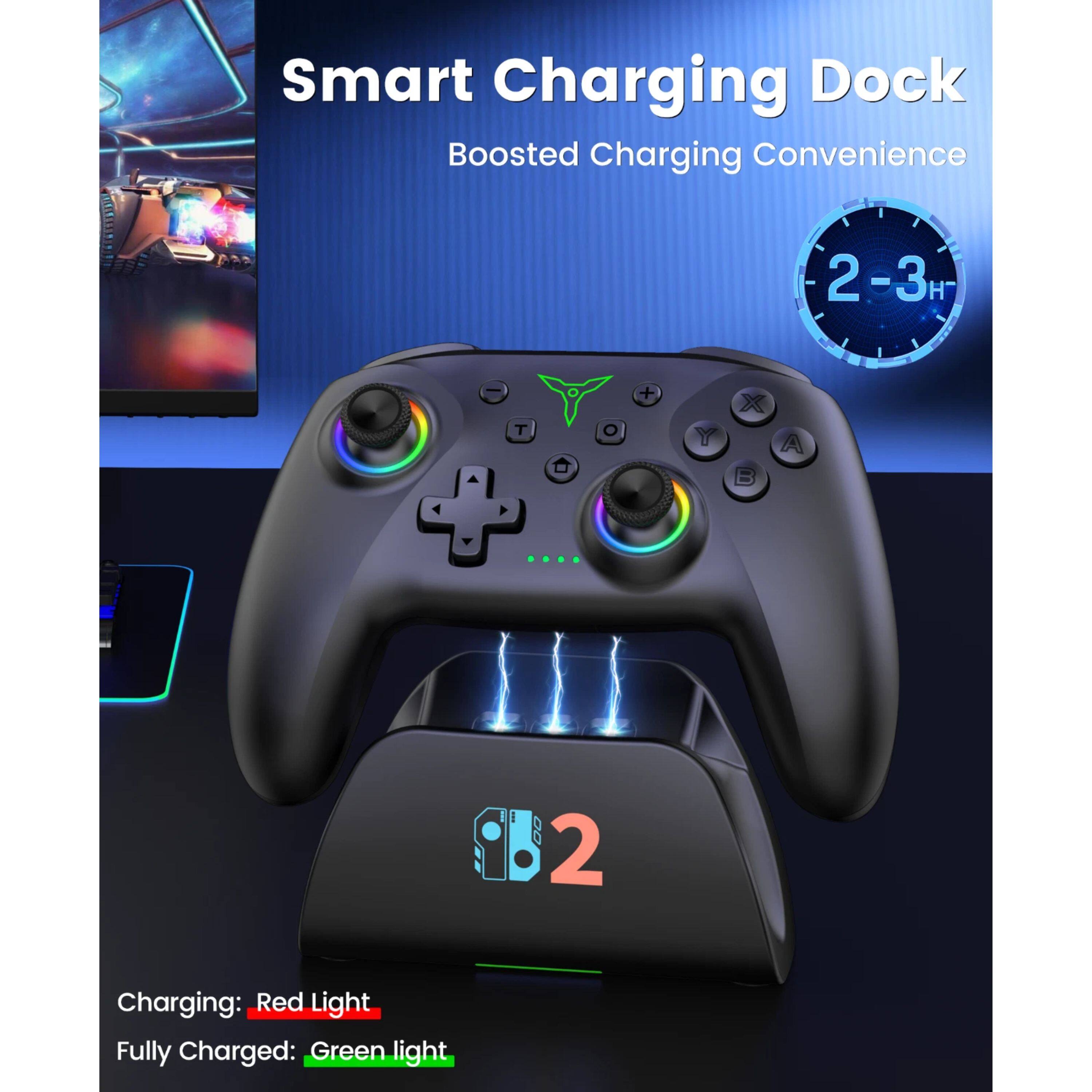Smart Charging Dock  
Boosted Charging Convenience  
2-3H  

Charging: Red Light  
Fully Charged: Green light