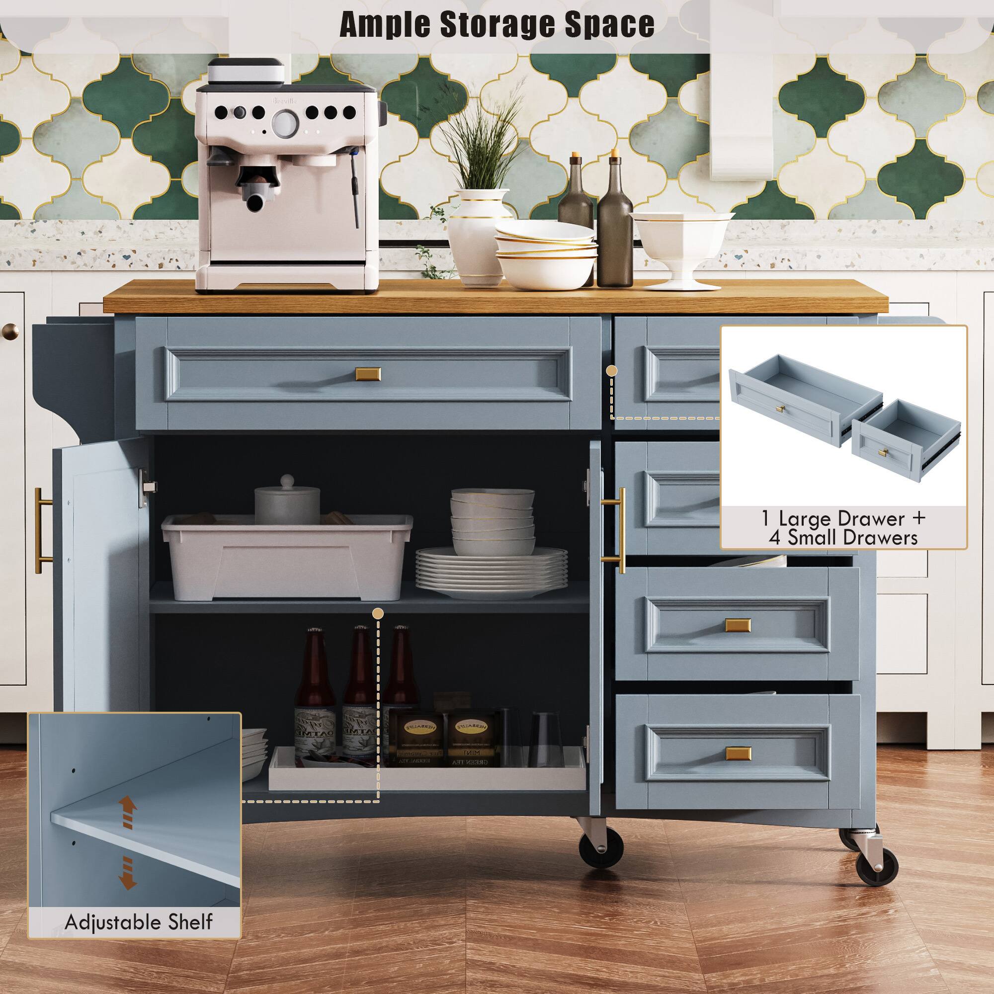 Ample Storage Space

1 Large Drawer + 4 Small Drawers

Adjustable Shelf