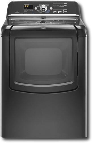 Front Standard. Maytag - 7.3 Cu. Ft. 9-Cycle SuperSize Capacity Plus Electric Dryer - Black.
