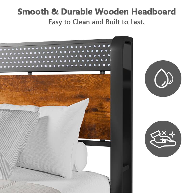 Smooth & Durable Wooden Headboard  
Easy to Clean and Built to Last.