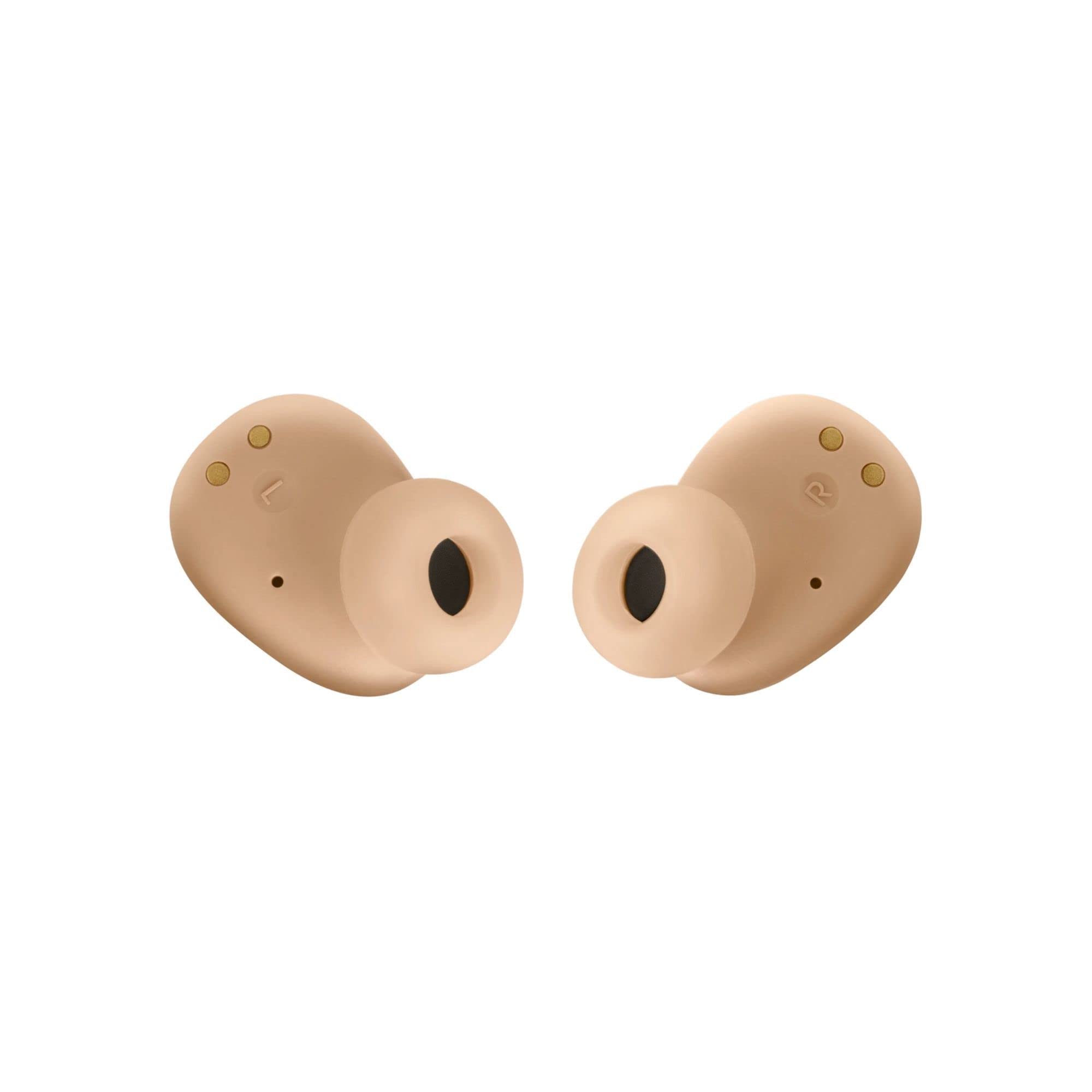 Left. JBL - JBL Vibe Buds - True Wireless Earbuds, Smart Ambient, VoiceAware, Water and dust Resistant, Deep Bass Sound (Beige) - Beige.