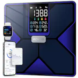 Renpho - Smart Body Fat Scale with BMI, Muscle Mass, Bluetooth Scale for Body Weight - Blue