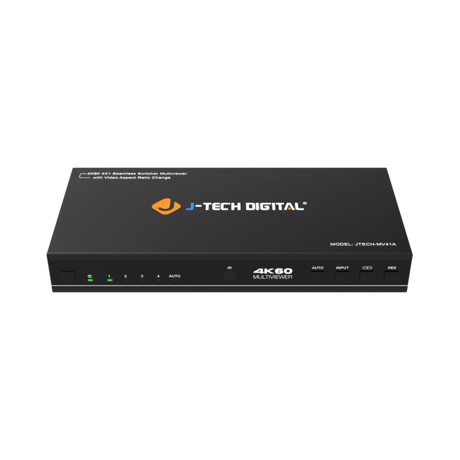 J Tech Computer J Tech Digital 4K 60Hz 4x1 Seamless HDMI Switch and Multiviewer with ...