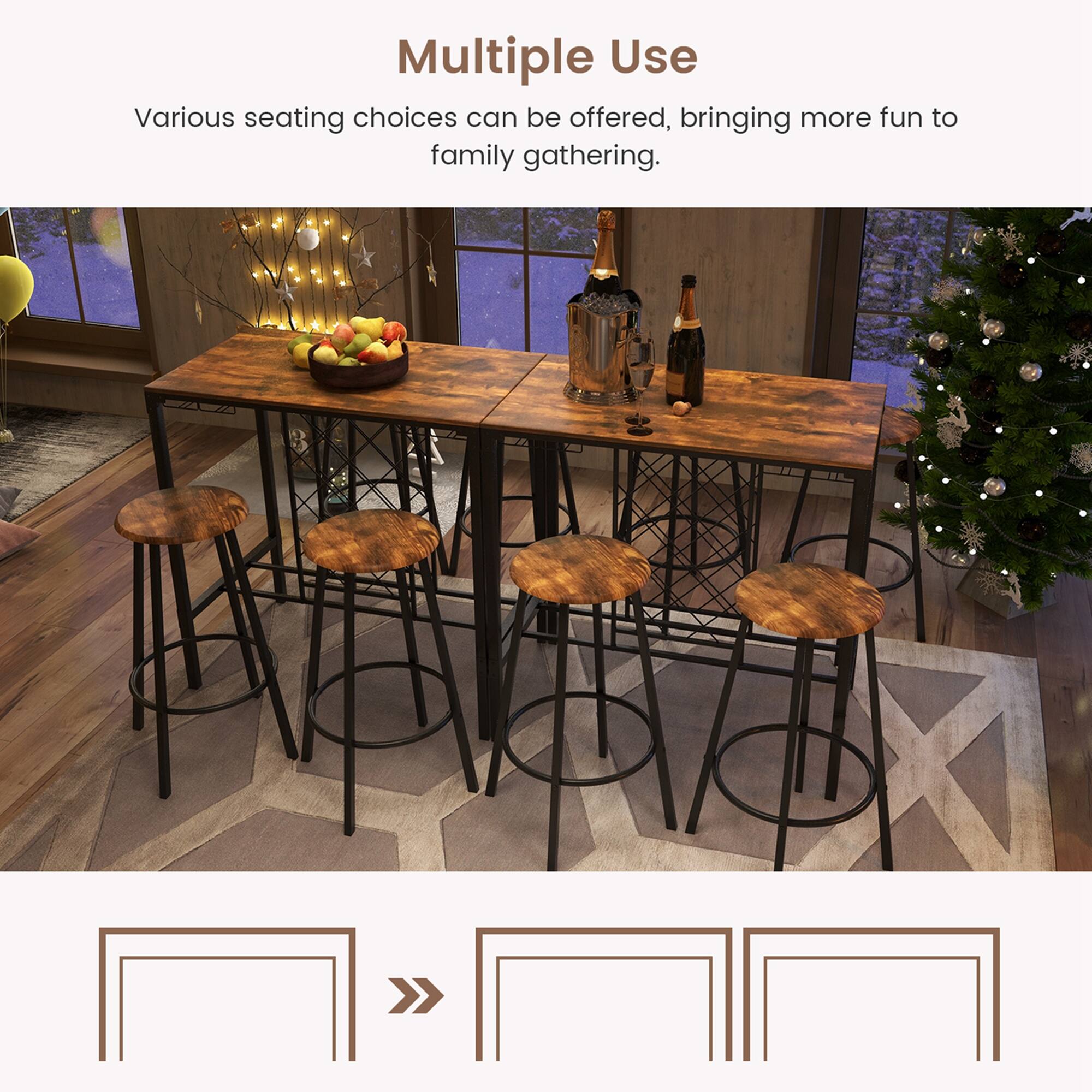 Multiple Use Various seating choices can be offered, bringing more fun to family gatherings.