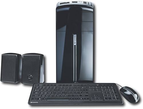 Front. Gateway - Desktop with AMD Athlon™ X2 Dual-Core Processor - Black.
