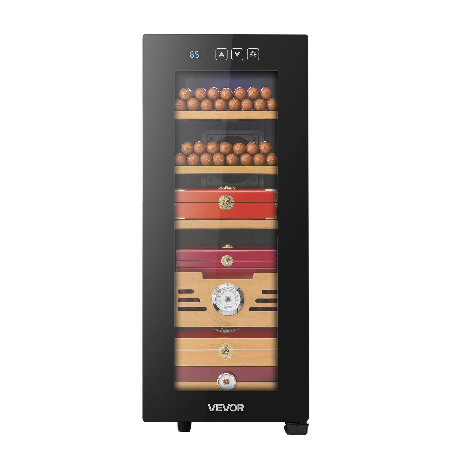 Alt View 5. VEVOR - Electric Humidor, 33L, 250 Counts Electric Cigar Humidor Cabinet with Cooling Temperature Control - Black.