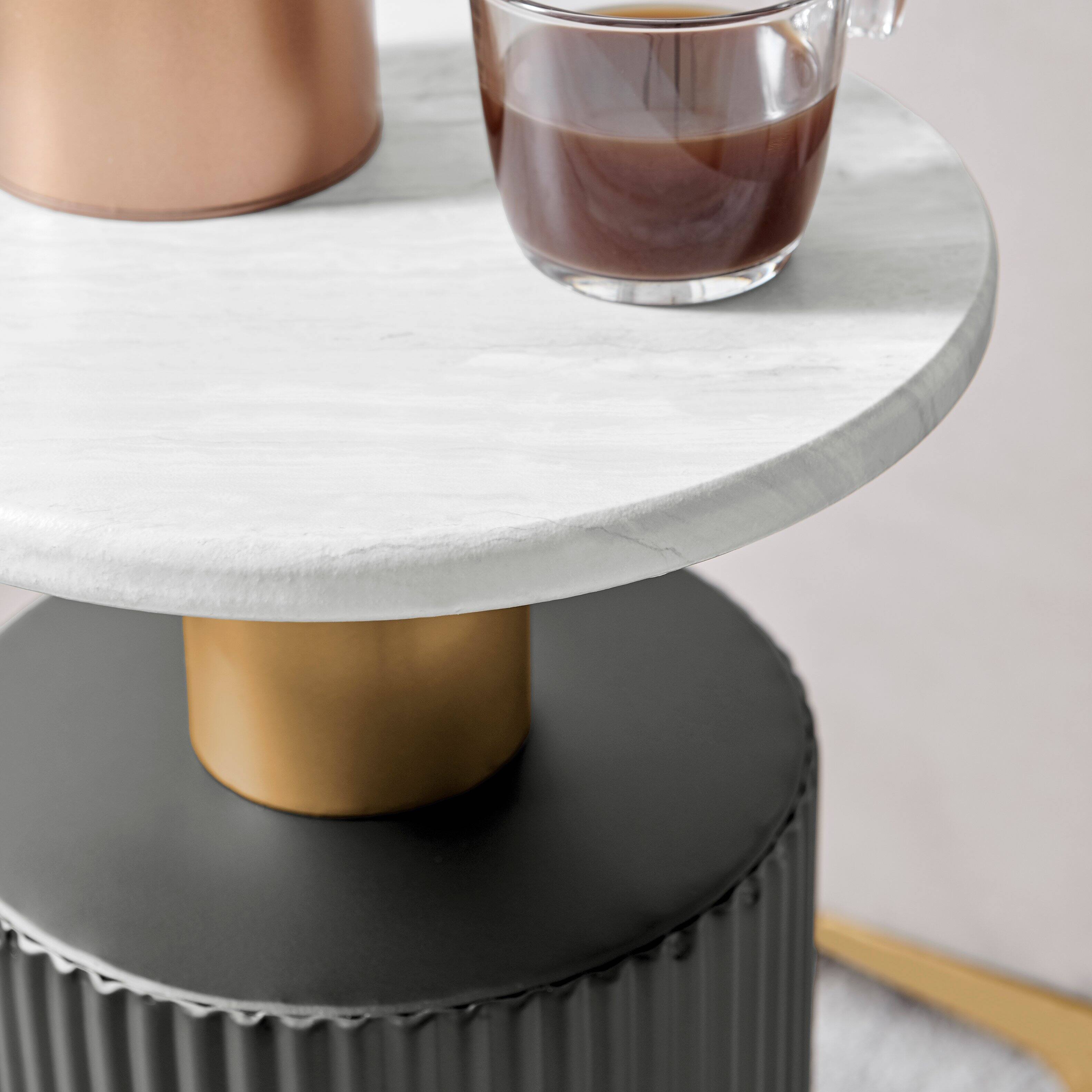 Alt View 4. Danya B - Fritz Accent Table with Faux Marble Laminate Tabletop - Marble, Black.