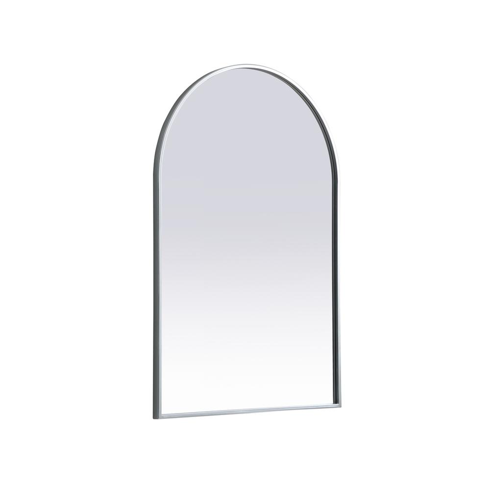 Left. Elegant Decor - Metal Frame Arch Mirror 24x36 Inch in Silver - Silver.