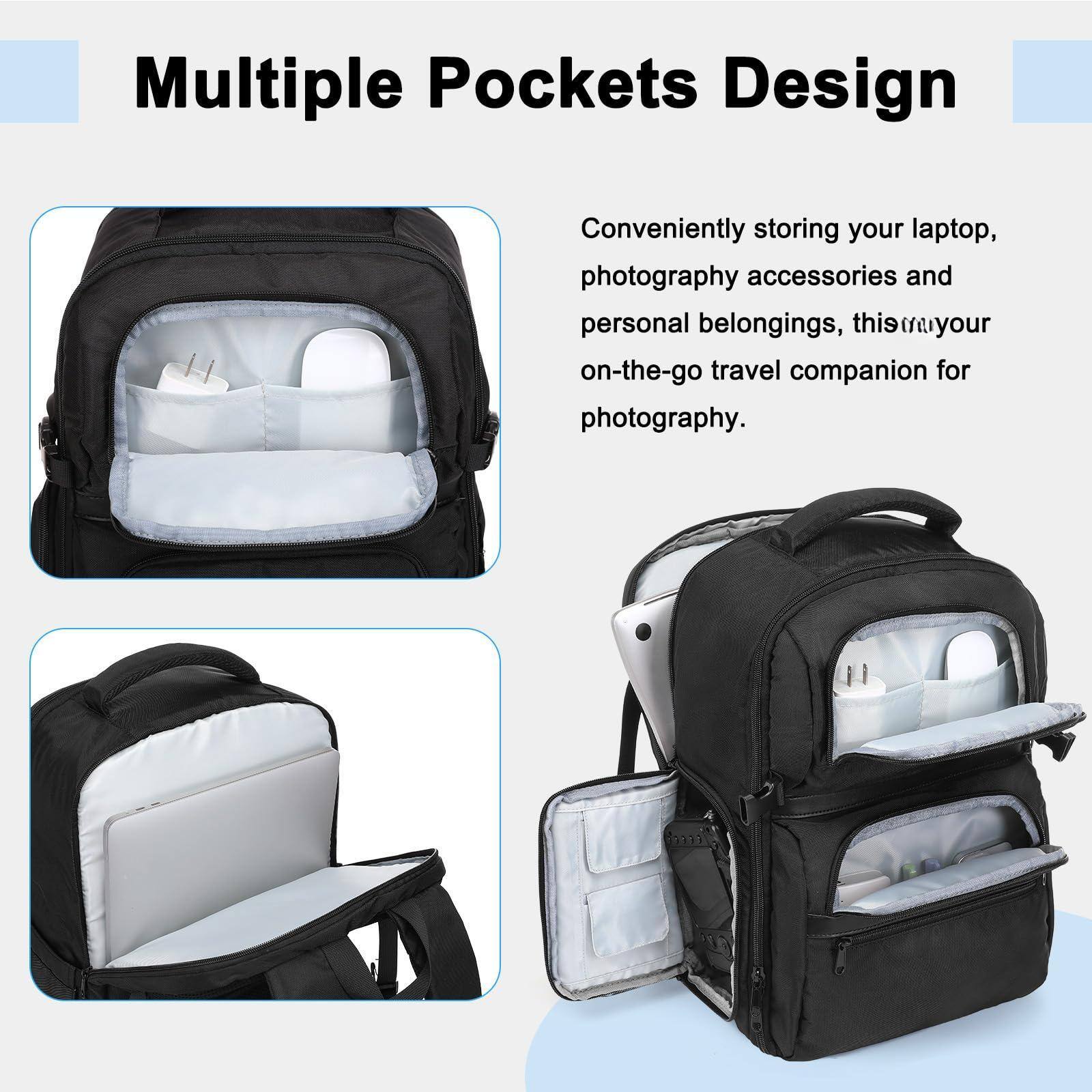 Alt View 2. Pacoar Cade - Camera Backpack  Dslr slr mirrorless Case Side Quick Access Photography Travel Bag With 15 16 Inch Laptop Compartment - Default.