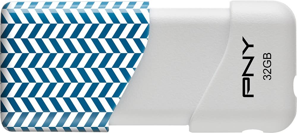 Front Zoom. PNY - Compact Attaché 32GB USB 2.0 Flash Drive - Blue/White.