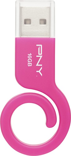  PNY - Monkey Tail 16GB USB 2.0 Flash Drive - Pink