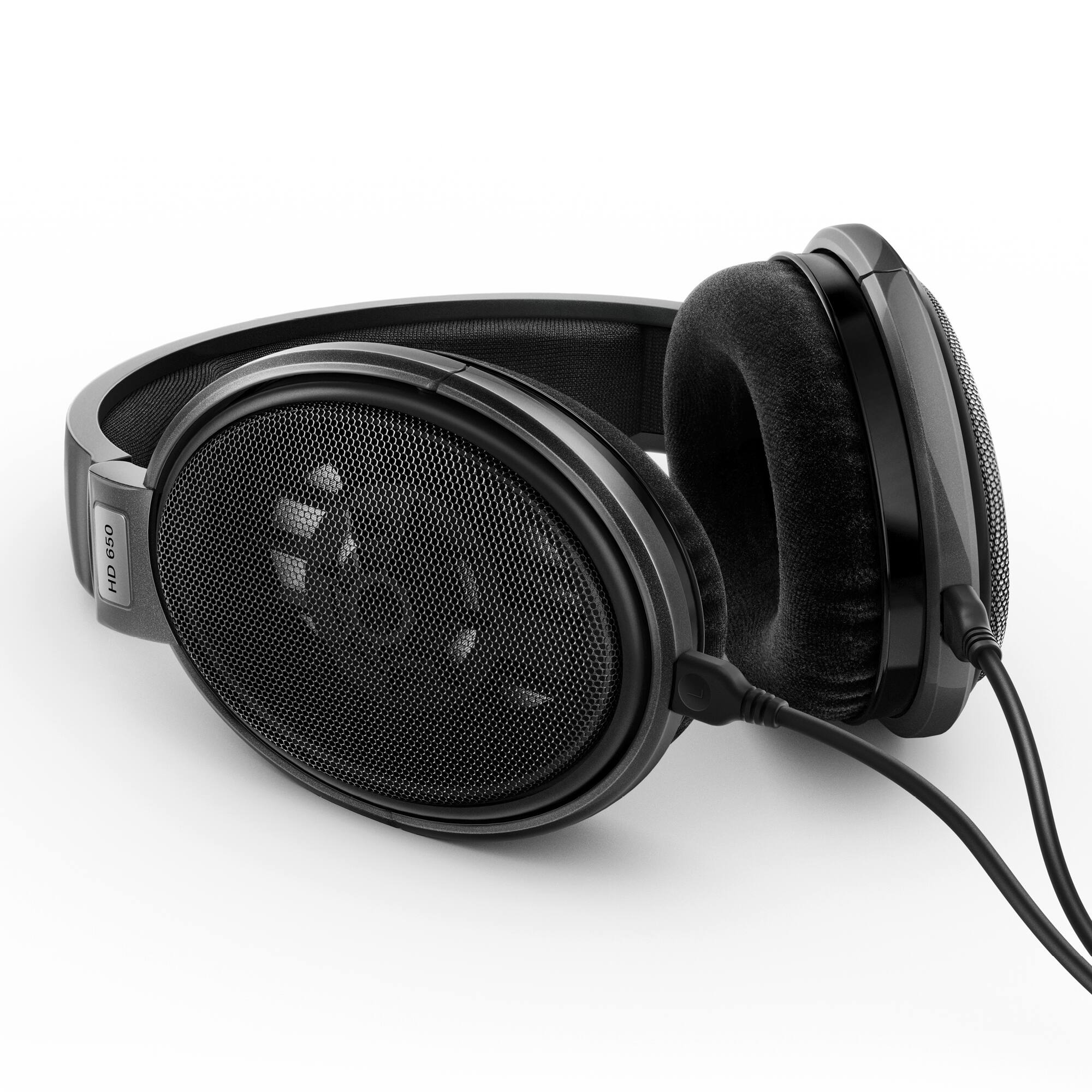 Angle. Sennheiser - Sennheiser HD 650 - Hi-Res Audiophile Open Back Headphone - Quality Transducer and Diaphragm. - Gray.