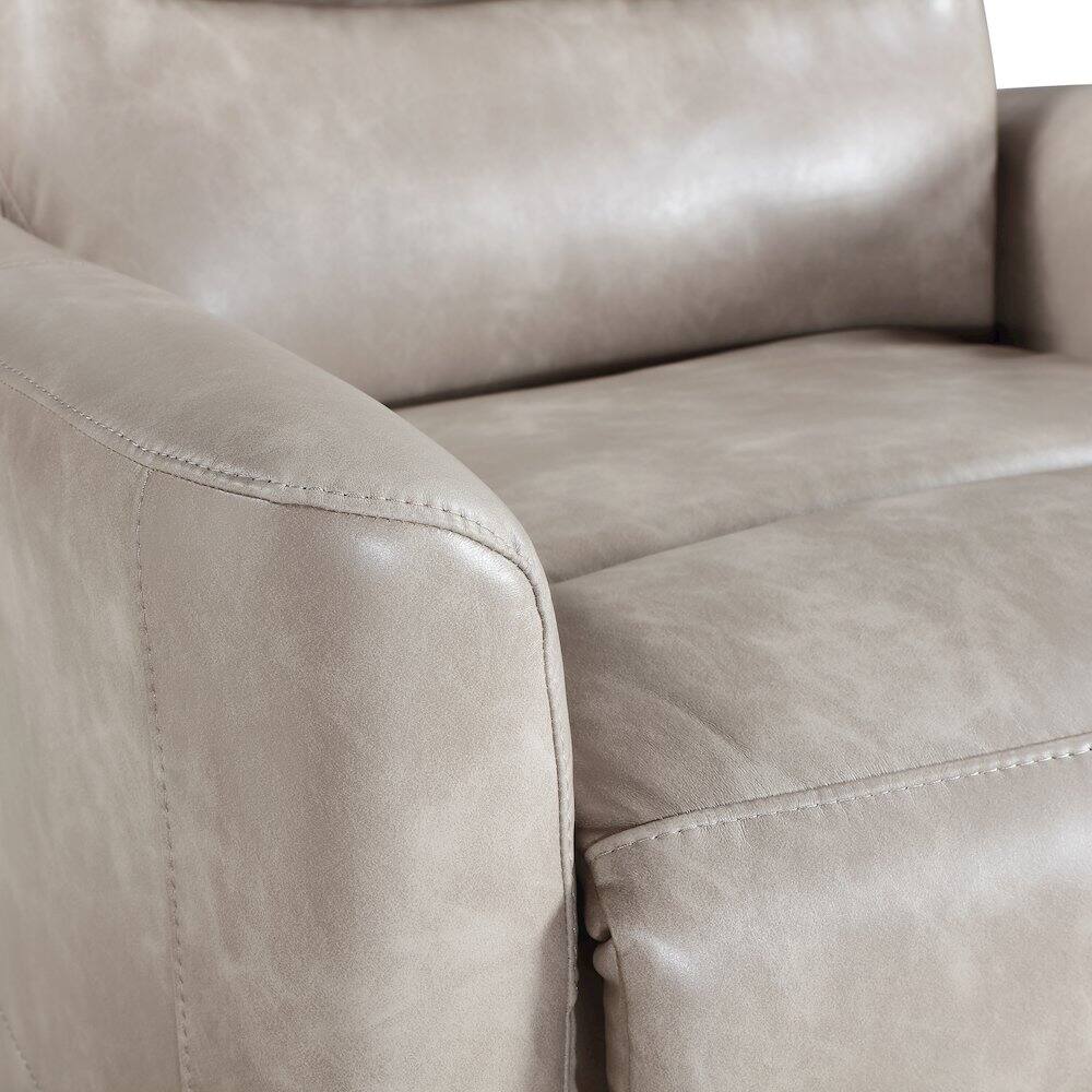 Alt View 2. New Classic Furniture - Takami Faux Leather Swivel Recliner - Grey.