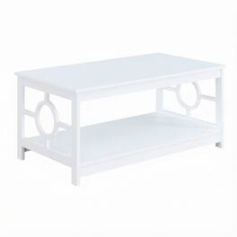 FurniFact - Ring Coffee Table with Particle Board and MDF Frame - White