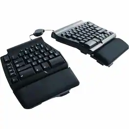Matias - Programmable Ergo Pro Keyboard for PC - Cable Connectivity - USB Type A Interface - PC - Mechanical Keyswitch - Black