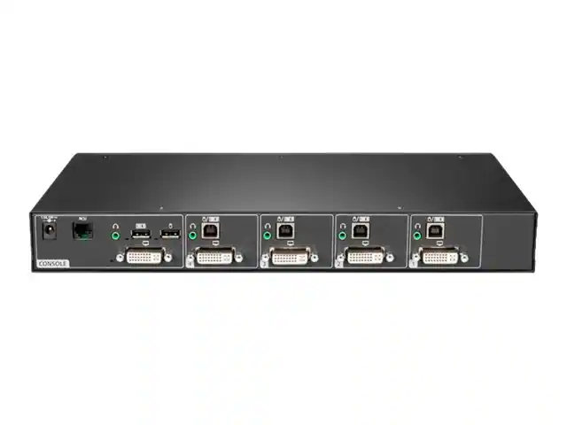Front. Vertiv - Cybex SC800 Secure Desktop KVM 4 Port Universal DP/H Single Display CAC PP4.0 - USB.