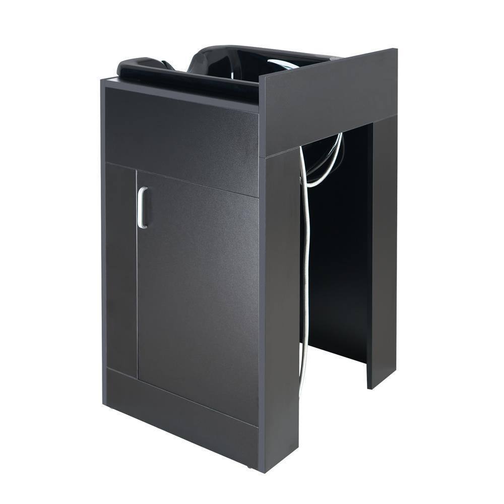 Alt View 4. Winado - Backwash Shampoo Station Shampoo Bowl with Cabinet Hair Wash Sink for Salon Spa - Black.