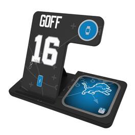 Keyscaper - Jared Goff Detroit Lions Ready 3-in-1 Charging Station - Black