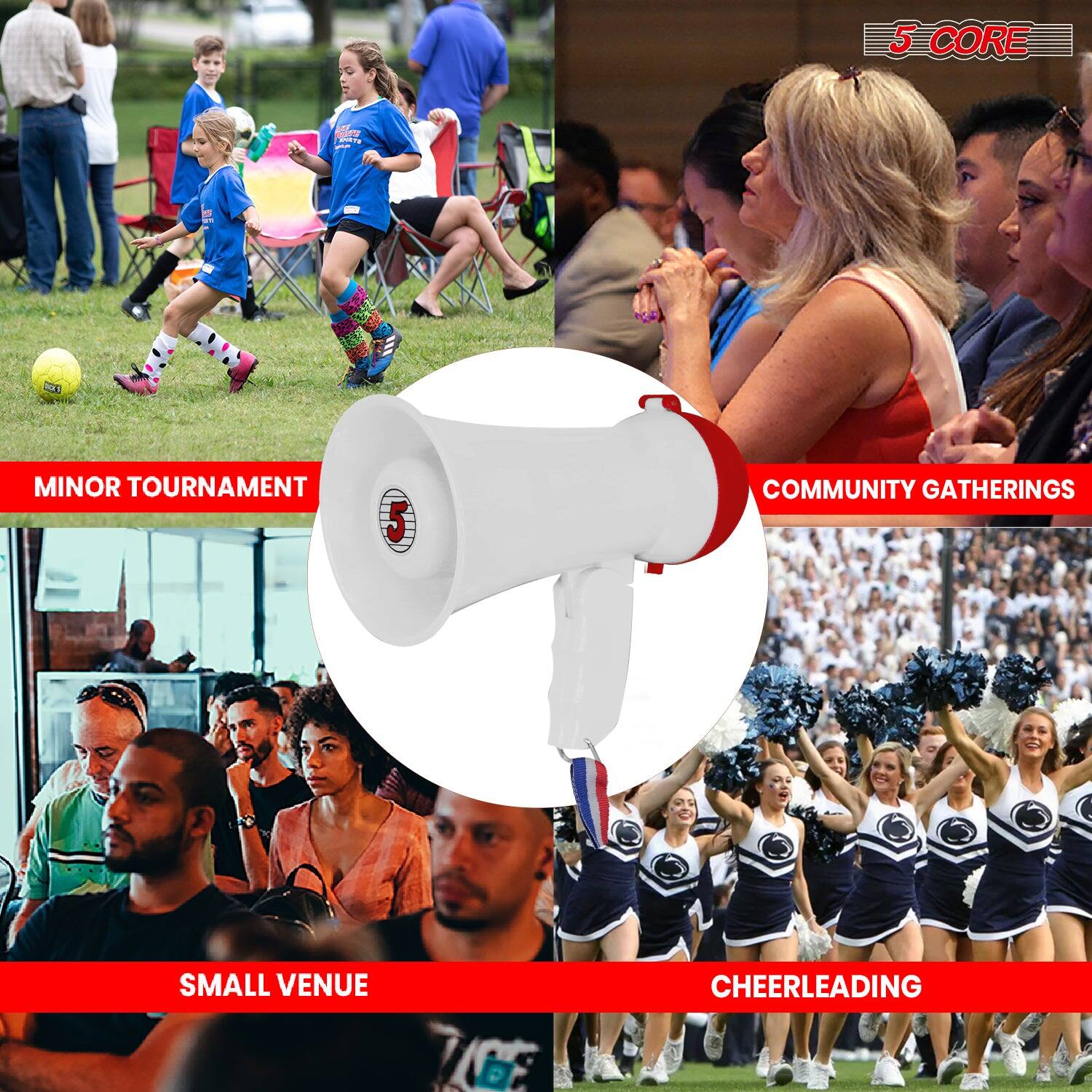 5 CORE

MINOR TOURNAMENT

COMMUNITY GATHERINGS

SMALL VENUE

CHEERLEADING