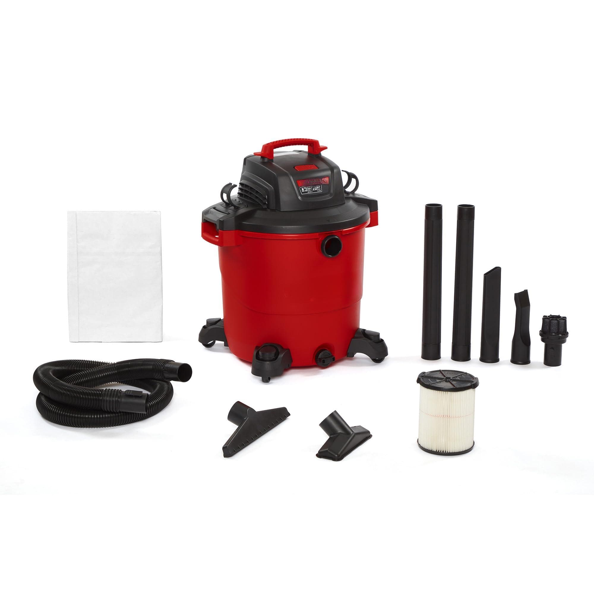 JETRANSPORT - Cmxevbe17595 16 Gallon 6.5 Wet Dry Vac Heavy-duty Shop Vacuum And With Filter Dust Bag Hose Attachments For H - 20 Gallon 6.5 Peak HP