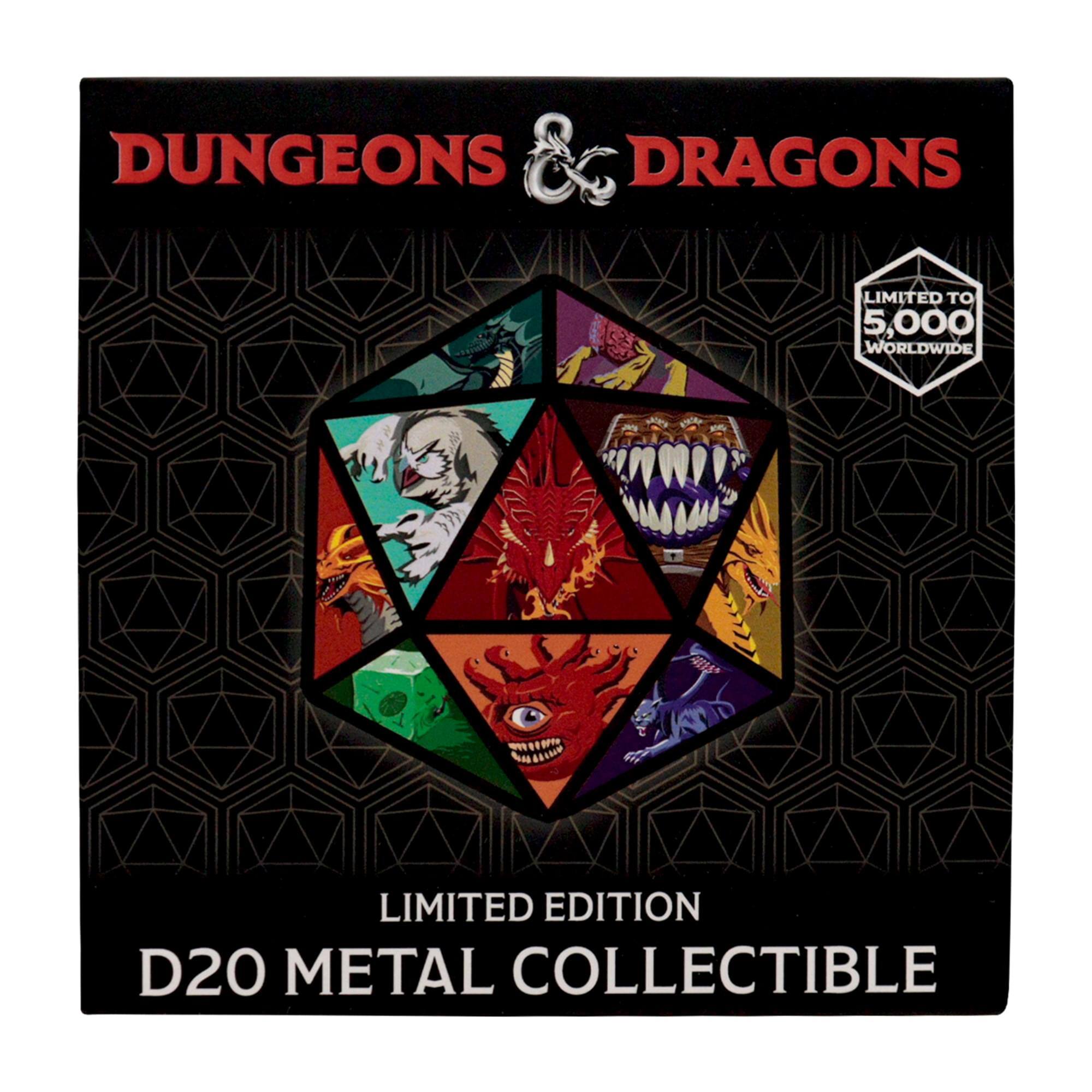 Dungeons & Dragons  
Limited to 5,000 Worldwide  
Limited Edition  
D20 Metal Collectible